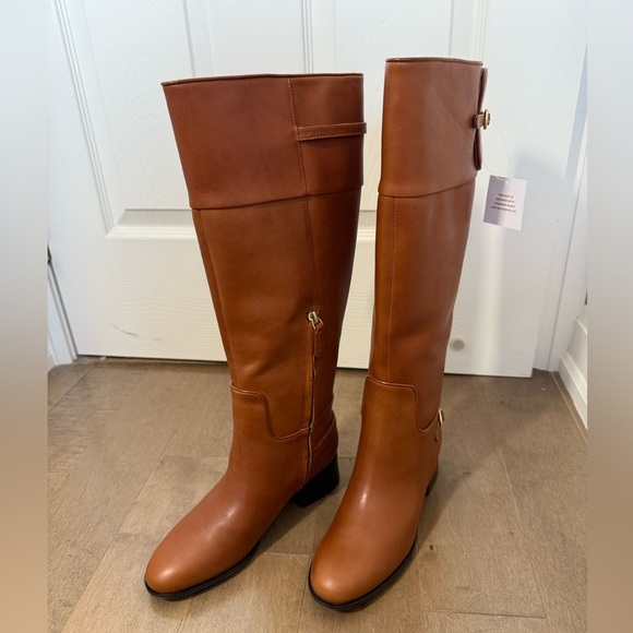 Franco Sarto Jazrin Cognac Knee-High Riding Boots. NWT- size 6.5 wide calf - Picture 6 of 13